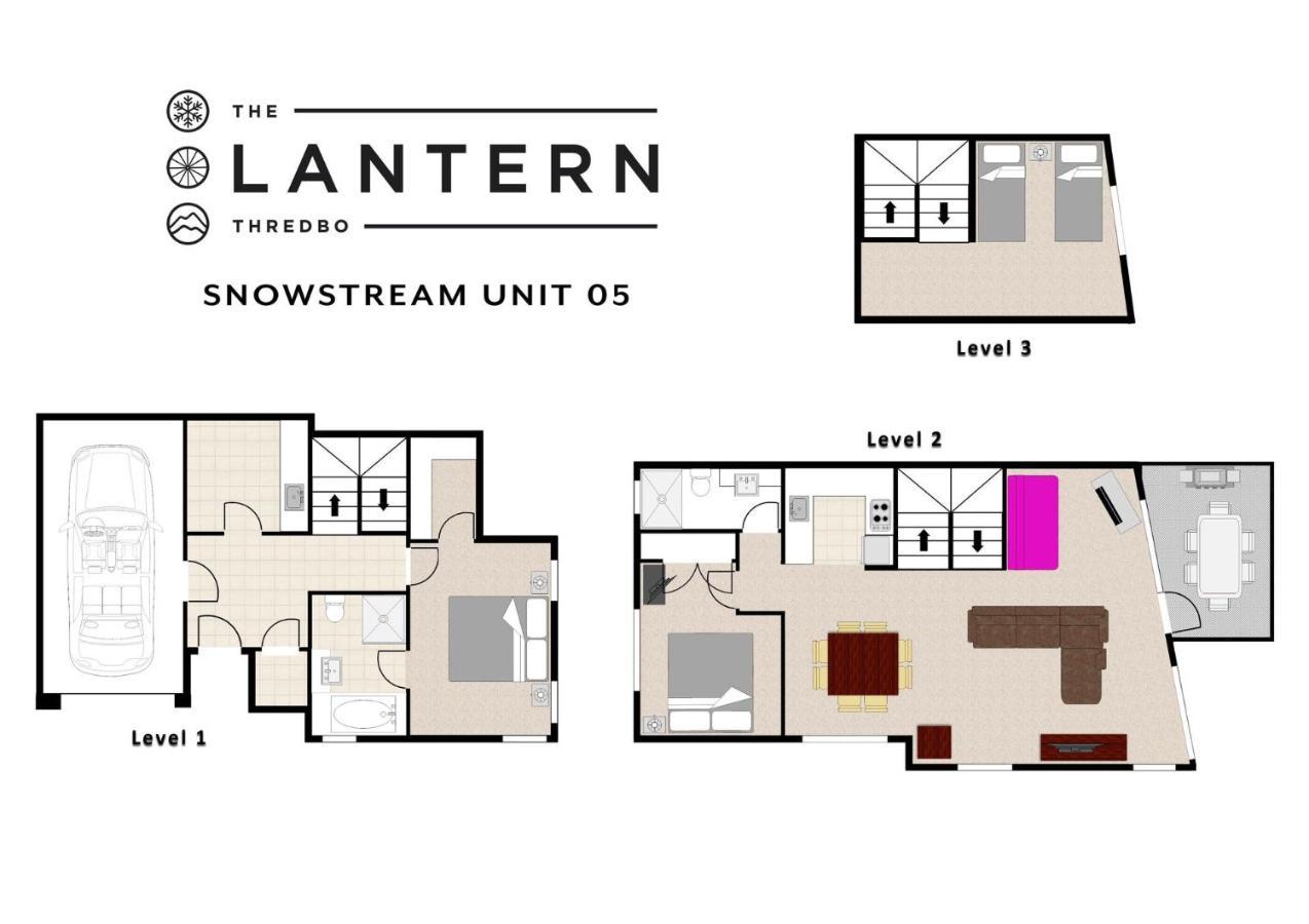 Snow Stream 2 Bedroom And Loft With Gas Fire Balcony And Garage Parking เทรดโบ ภายนอก รูปภาพ